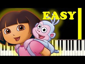 🎹 Dora the Explorer Theme Song – Piano Tutorial | Piano AccoMan 🌎🎒