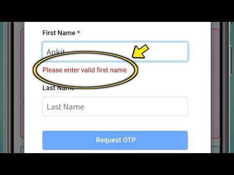Please enter valid first name kya hota hai | Please enter valid first name ka matlab