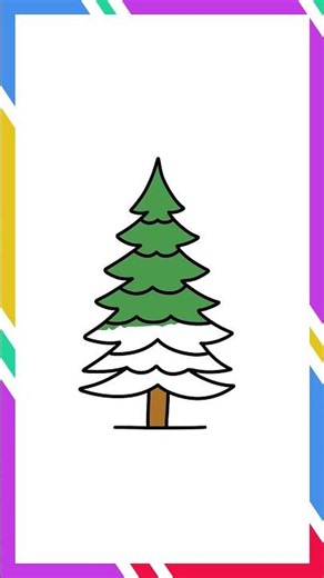 Drawing Pine Tree Cartoon Easy