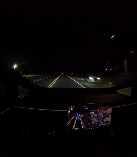 Cybertruck FSD V14.2.2.5-Oncoming car at night crosses my lane onto shoulder on my right.