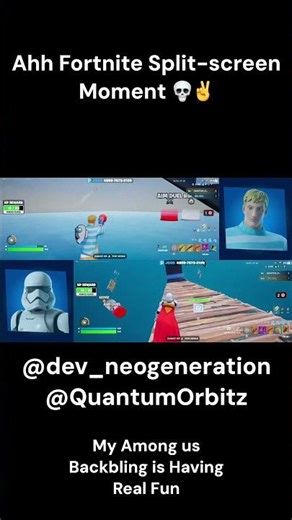 Fortnite Split-Screen Is So Fun ✌️💀 @QuantumOrbitz #fortnite #viralshort