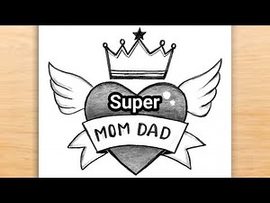 Mom Dad Drawing Easy Step by Step | Mom Dad Drawing Easy | Pencil Drawing | How to Draw Mom Dad