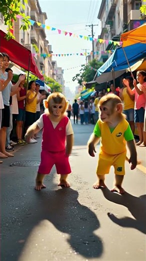 Monkey Dance in a busy street !!