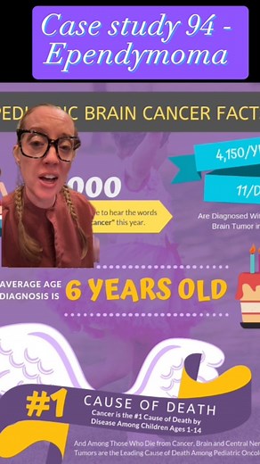Betsy Grunch, MD | Neurosurgeon on Instagram: "Case study 94 - Ependymoma of the 4th ventricle Ependymoma is a type of tumor that can form in the brain or spinal cord. Ependymoma begins in the ependymal cells in the brain and spinal cord that line the passageways where the fluid (cerebrospinal fluid) that nourishes your brain flows. Ependymoma can occur at any age, but most often occurs in young children. Children with ependymoma may experience headaches and seizures. Ependymoma that occurs in a