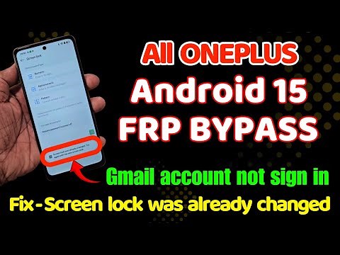 Android 15 👉 All Oneplus Frp Bypass New Trick 2025 - Fix Screen lock was already changed