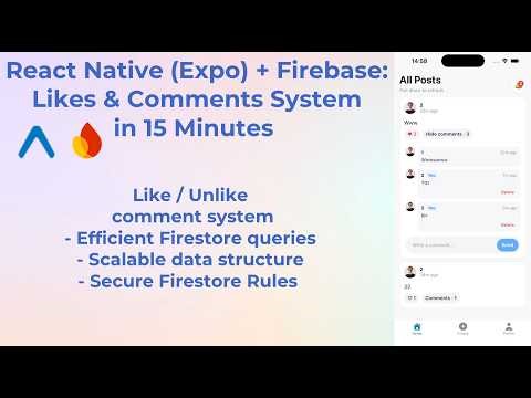 React Native Firebase: Likes & Comments System in 15 Minutes (Expo)