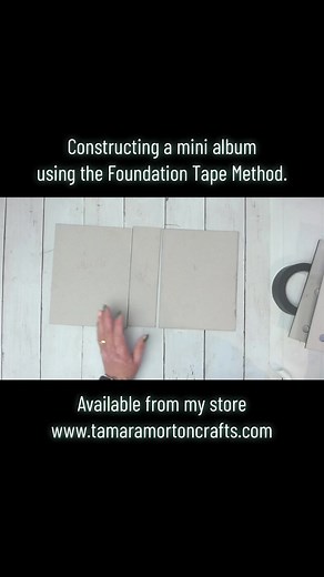 Learn how to construct a mini album using foundation tape. Foundation tape is available from my store, www.tamaramortoncrafts.com. See the full video on my YouTube Channel #t#tamaramortoncrafts#m#minialbums#scrapbookingminialbumsh#howtovids#m#memorybooksm#minitutorialss#stepbystepb#backtobasics