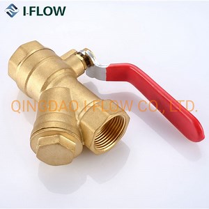 [Hot Item] Brass Female Thread Brass Y Strainer Ball Valve with Long Lever Handle