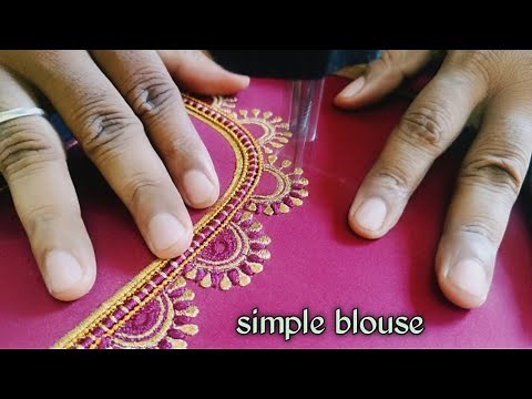 simple blouse embroidery designs by hand | brother sewing embroidery | machine embroidery blouse