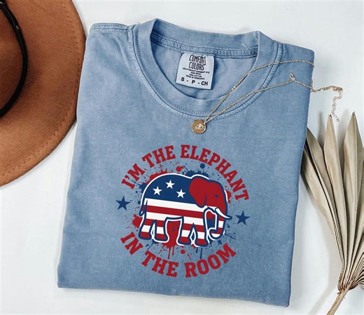 Elephant in the Room Shirt, Distressed Republican Tee, Election Gift for Dad, Patriotic Voting Apparel, Funny Conservative Top - Etsy