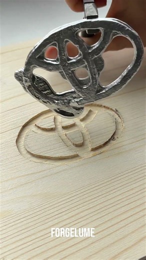 DIY metal inlay into logos 🛠️ #hardcrafts