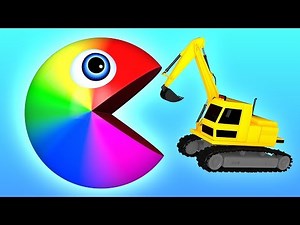 Learn Colors with PACMAN and Excavator Farm WaterMelon Street Vehicle for Children Kids