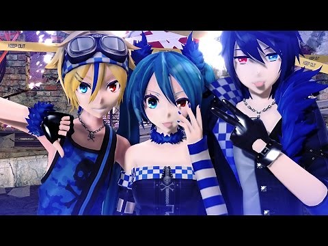 【MMD】Wave - English/Romaji Sub 【KAITO・初音ミク・鏡音レン】