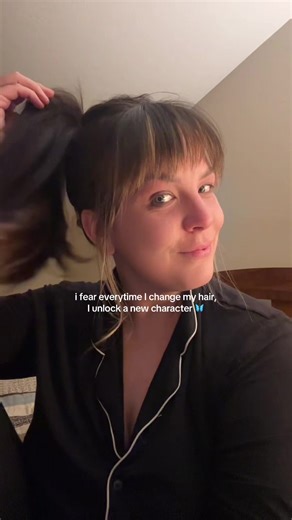 this chapter is called “bangs” 😂 stay tuned for styling videos! #bangs #finehair #fringebangs