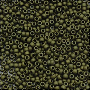 Toho Round Seed Beads 15/0 #617 'Matte Dark Olivine' 8g