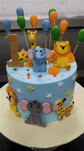 ​🦁 प्यारा जंगल सफारी थीम वाला पहला जन्मदिन का केक! 🐘 #शॉर्ट्स