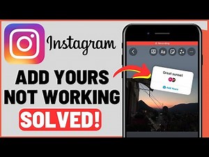 How To FIX Add Yours Not Working On Instagram