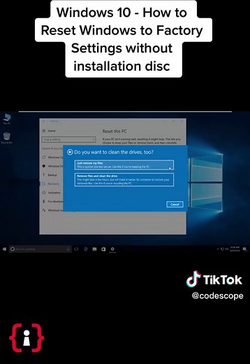 Windows 10 - How to Reset Windows to Factory Settings without installation disc. #windows10 #computertricks
