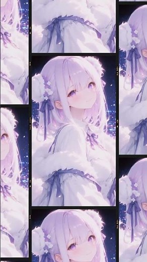 Anime Wallpaper - Cute Kawaii Anime Girl with White Animal Ears Aesthetic