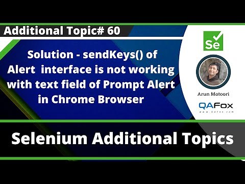 Solution for Alert sendKeys() not working in Chrome Browser Prompt Alert