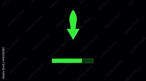 Direction Arrow Symbol. Animation downloading arrow. 4k video