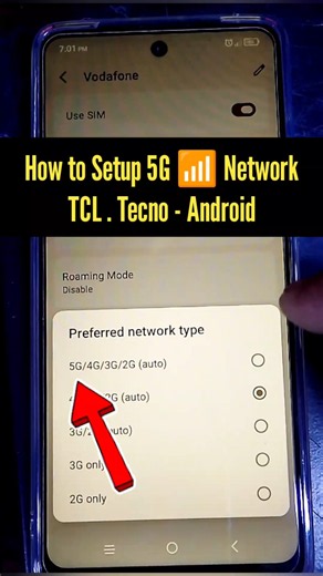 How to 4g increase to 5g network 🛜 How to setup 5g network 📶 4G LTE. 5G #lte #tcl