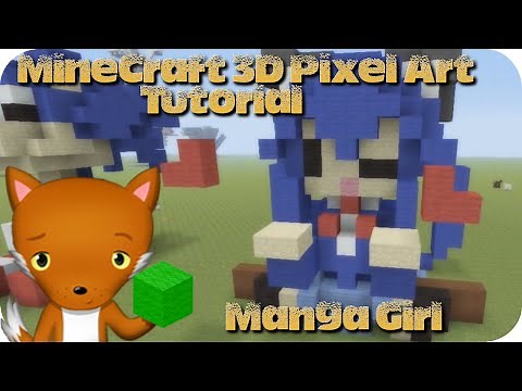 MineCraft 3D Pixel Art Tutorial - Manga Girl