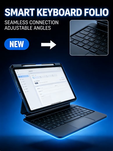 Fed up with Bluetooth cutting out mid-meeting? 🙅‍♂️ This keyboard uses physical contact tech—zero lag, no dropouts, just plug & play. Finally, a keyboard that works as hard as you do!#iPadKeyboard #keyboard #UK #iPad #iPadPro #TioTokshop