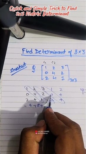 Easy Shortcut to Find DETERMINANT of 3x3 Matrix 🏆 #engineeringmathematics #matrix #determinants 🔥