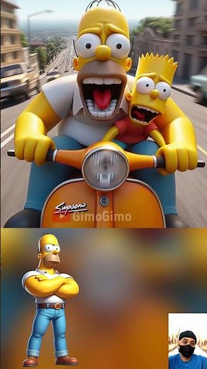 The Simpson family rides a motorcycle but forgets how to brake #simpsons #thesimpsons #cartoon