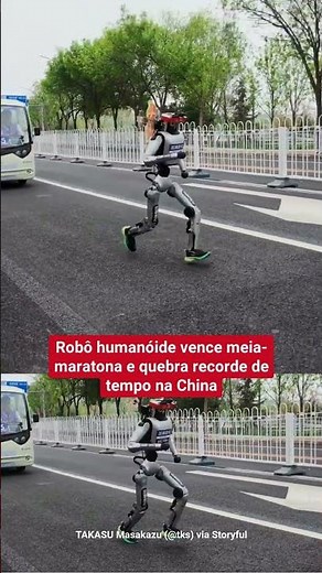 Humanoid robot breaks record and wins half-marathon in China.