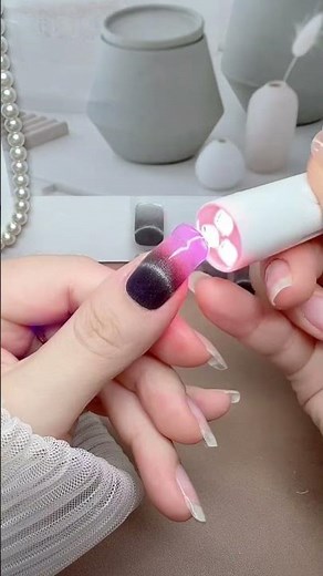 The Ultimate DIY Velvet Cat-Eye Gel Nails in 5 Minutes! 💅✨ #NailArt #NailDesign #CatEyeNails #Shorts