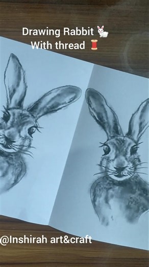 Drawing rabbit🐇 with thread 🧵