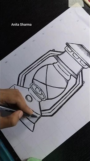 Easy Lalten Drawing | Outline Drawing #shorts