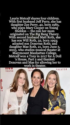 Laurie Metcalf's Four Children: Zoe, Will, Donovan and Mae #shorts #LaurieMetcalf #ZoePerry