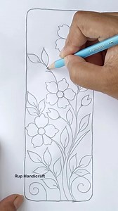 Table Cloth Design drawing Shotsvideo #drawing #art #h#howtodraw | নকশী পল্লী