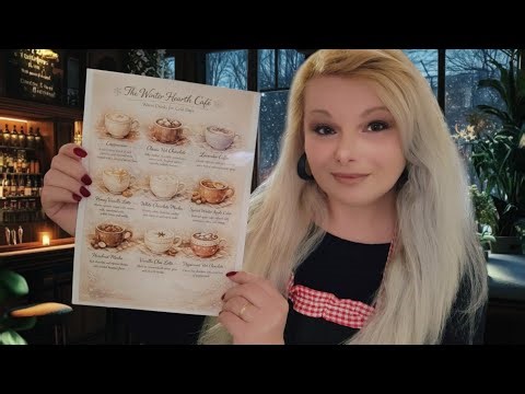 Cozy Winter Café ASMR ☕❄️ Coffee & Tea Shop Roleplay | Soft Spoken Menu Reading | Relaxing Ambience