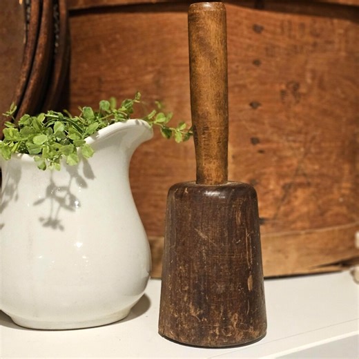 Antique Rustic Kitchen Wood Pestle / Masher - Etsy