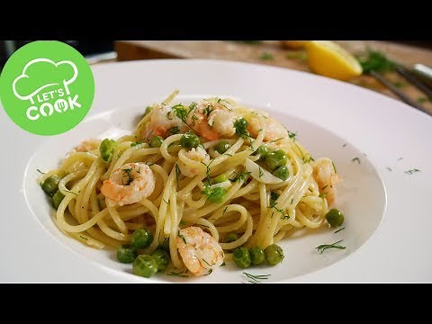 Spaghetti mit Knoblauch Garnelen | 10 Minuten Rezept | Let's Cook