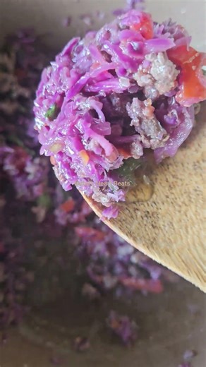 Purple Cabbage and Beef #country #food #primitive #cook #soca #Island #world #nature #meat #veggies