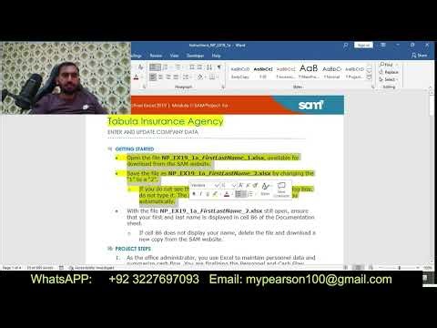 Excel Module 1 Sam Project a Tabula Insurance Agency CGS 1060 1544 Cengage Excel 01 Sam ProjectA