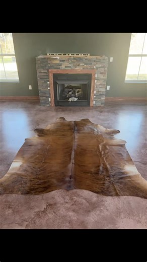 Cow hide rug for the living room.