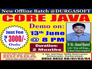CORE JAVA Offline Training @ DURGASOFT