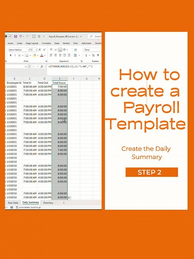 Paano Gumawa ng Payroll Template: Daily Summary