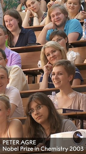 Let's look back at the time Peter Agre entertained students with his rendition of the song 'The Elements.' Agre was awarded the chemistry prize for discovering aquaporins - proteins that allow the passage of water in our bodies. | Nobel Prize