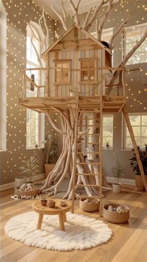 “Indoor Treehouse Build Timelapse From Frame to Cozy Finish”#rearranged #renovation #reconstruction