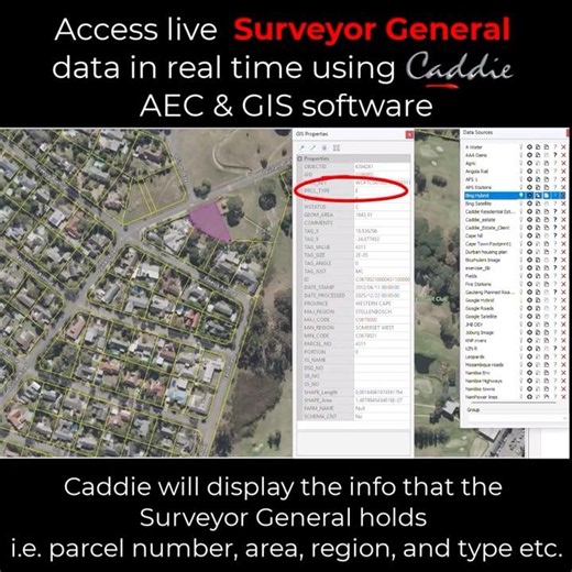 Access live Surveyor General data in real time using Caddie AEC & GIS