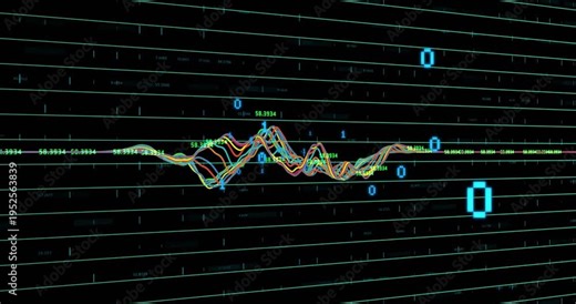On receiving data waveform amplifying, braiding, sliding along baseline with bits and readouts