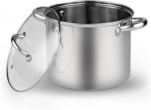Cook N Home 12-Quart Stock Pot with Lid, Basic Stainless Steel Soup Pot, Oven Safe Kitchen Cooking Pot