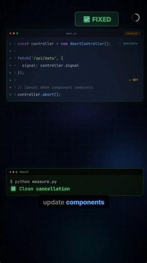 JavaScript's AbortController prevents fetch memory leaks 🔥